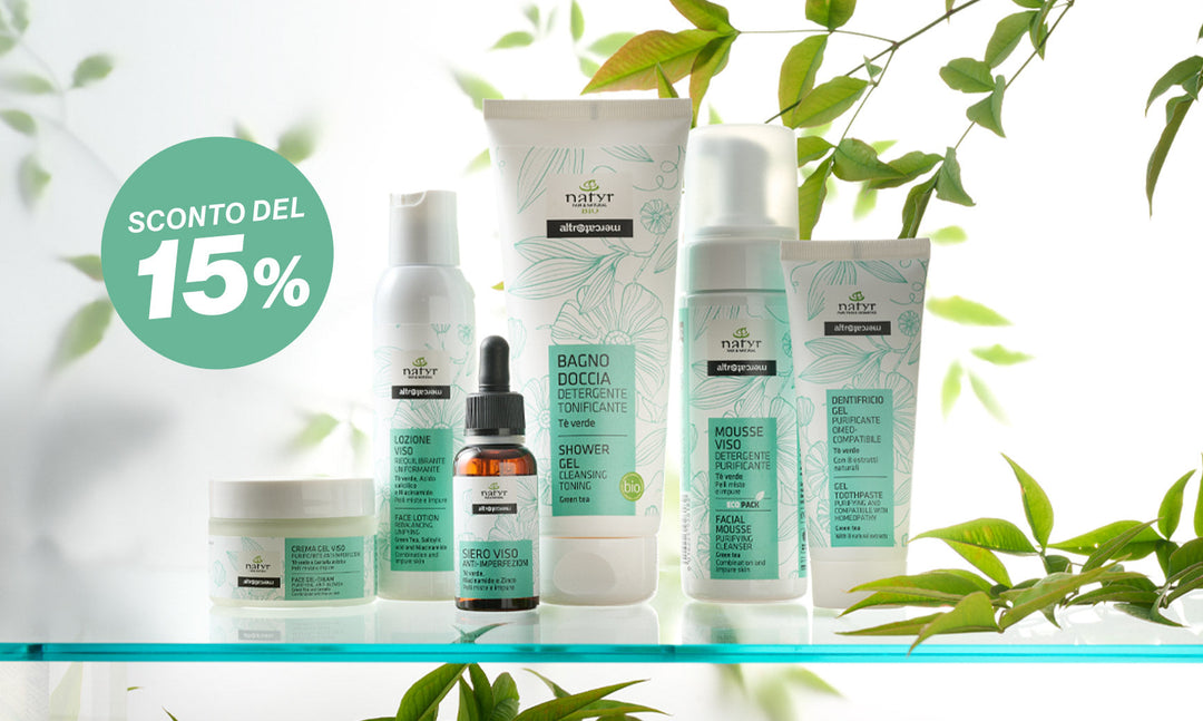 PRIMAVERA COSMETICA Dal 14 Maggio al 1° Giugno 2025 se acquisti almeno 2 prodotti Natyr Altromercato hai subito lo sconto del 15%. Se raggiungi i 25€ hai anche in OMAGGIO 1 detergente viso solido