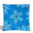 Piatto terracotta quadrato Fiore Blu (30x30cm) HUBM321530606702  Meridiano361