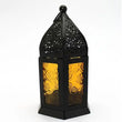 Lanterna ferro nero vetro arancio 8x h10 cm HUBAQIN5040465 Altraqualità