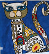 FEDERA BLU RICAMATA GATTO Kenty