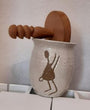 Barattolo con coperchio e bastoncino ceramica Serra da Capivara