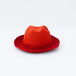 Cappello borsalino bicolore rafia rosso arancione HUBM312438041909 Meridiano361