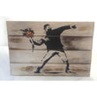 Quadro in legno Pace Fiori Banksy cm 15x20 HUBM321832354800